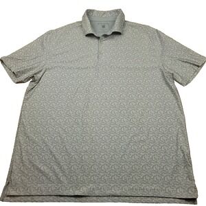 Hickey Freeman Mens XL Golf Polo Shirt Gray Geo Pattern Active Performance